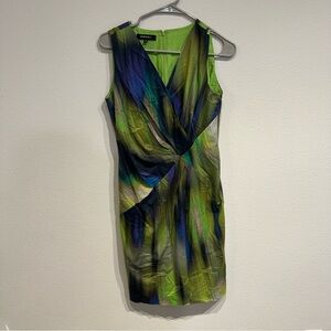 Lafayette‎ 148 New York Sleeveless Laurel Wrap Waist Silk Blend Dress Size 4